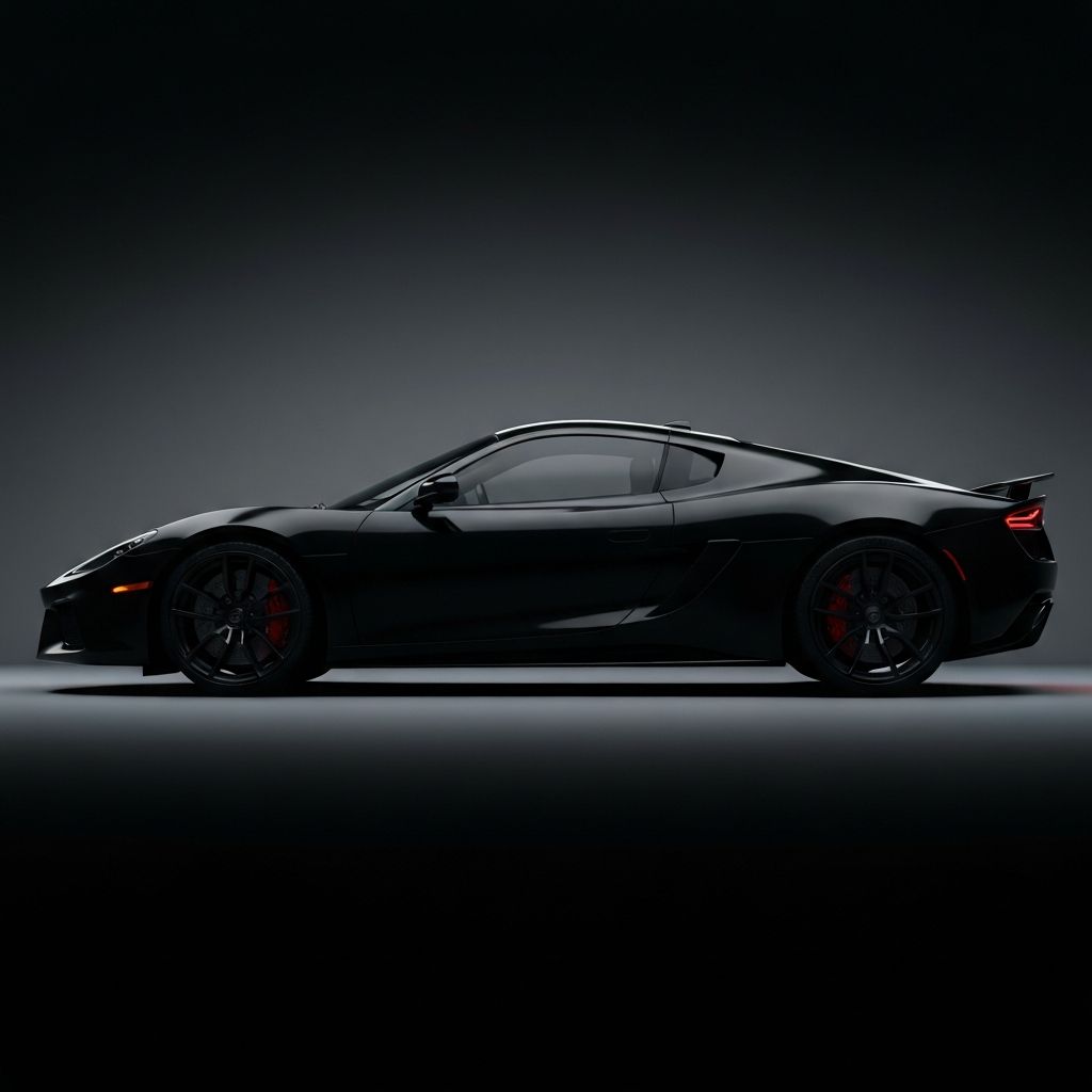 Sports car in professional auto repair shop